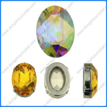 Piedra de cristal de diamante de imitación forma oval punto detrás (DZ-3002)